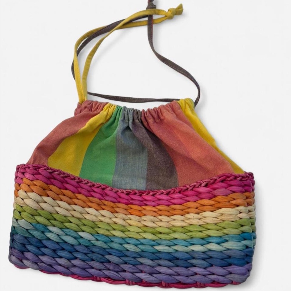 Rare Colorful Woven Drawstring Bag